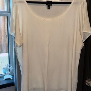 BUNDLE PRICE Eileen Fisher Silk Scoop Neck Women's Tops. One ivory. One black.
